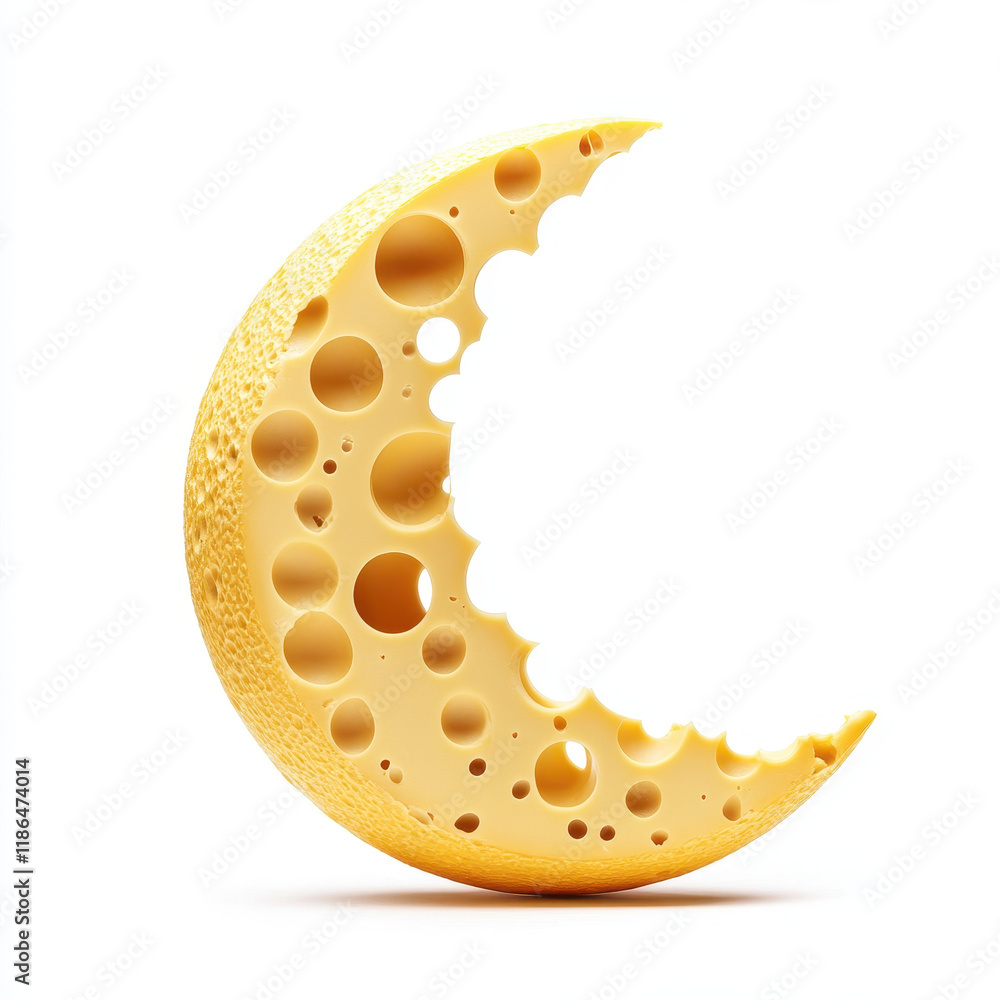 whimsical cheese moon with playful holes and unique design whimsical cheese moon with playful holes and unique design