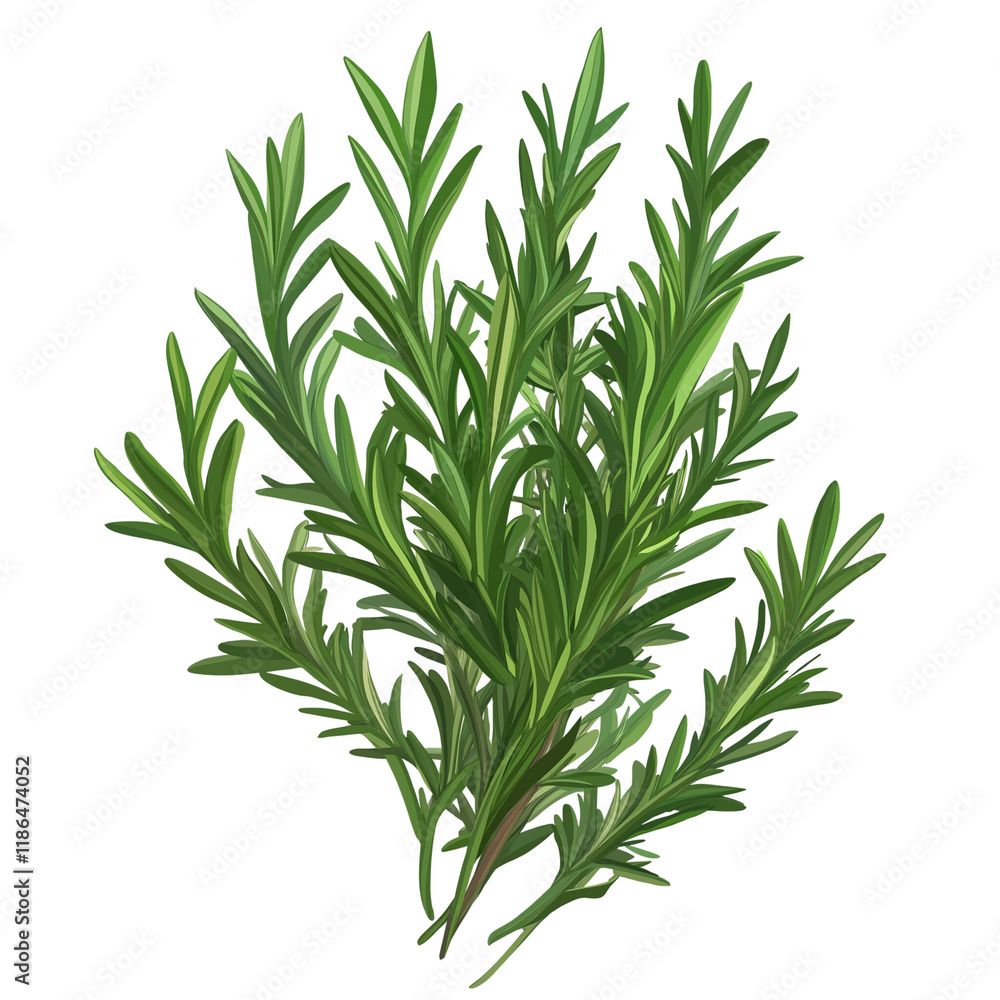 Fototapeta premium Rosemary, a fragrant herb, PNG clipart with a transparent background