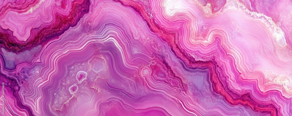 Fototapeta premium Pink agate stone texture, vibrant colors, natural geological pattern, suitable for backgrounds or artworks Beautifully intricate details enhance visual appeal, unique design for creative