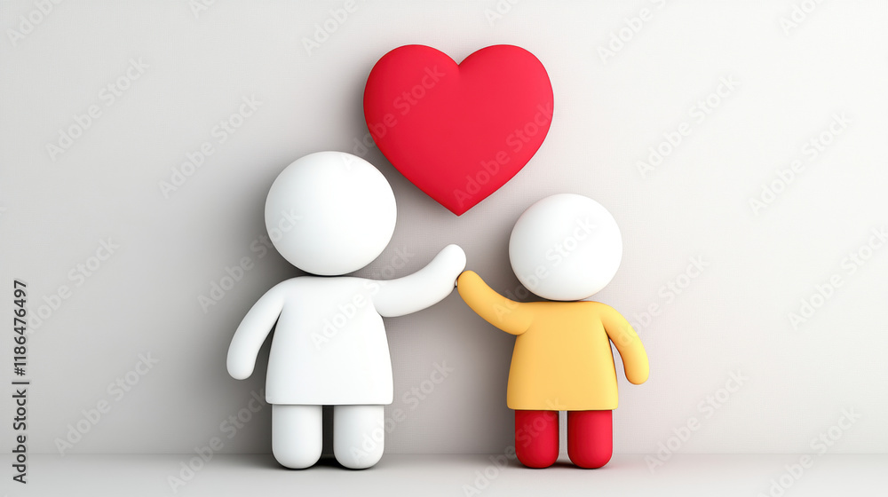 Relationship, A high-fidelity 3D illustration depicting a parent gently holding a child's hand, emphasizing love and care in a warm, artistic style. Relationship, A high-fidelity 3D illustration depicting a parent gently holding a child's hand, emphasizing love and care in a warm, artistic style.