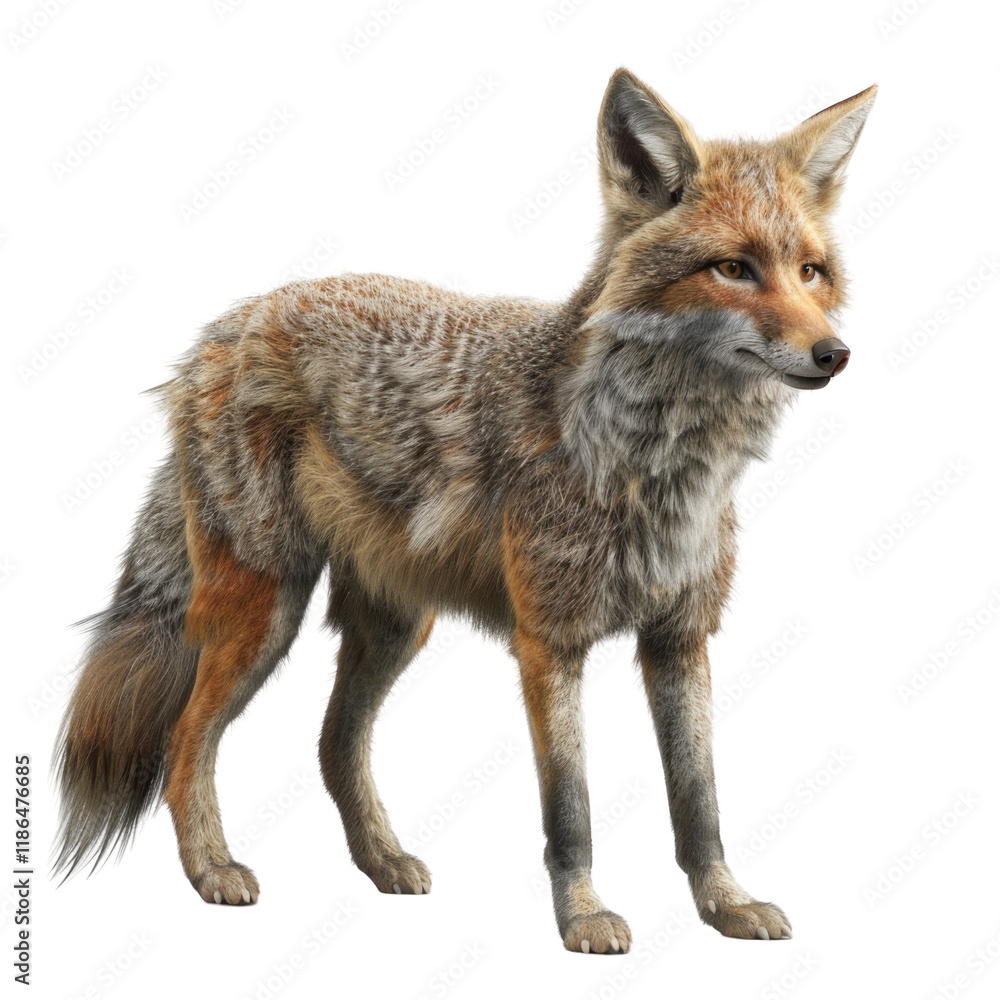 Obraz premium Photorealistic Jackal on a Clean transparent background for Creative and Editorial Use