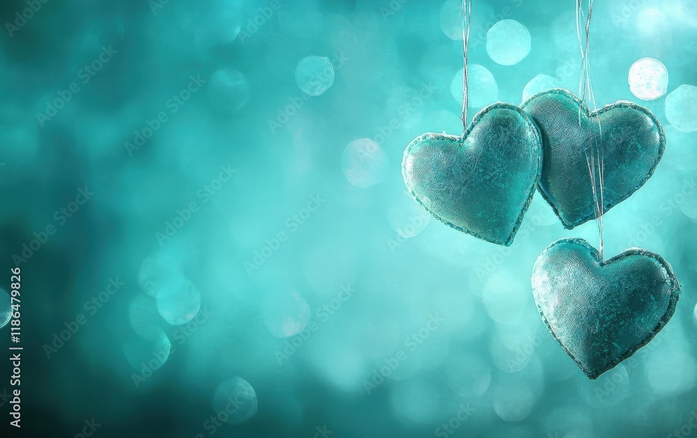 Fototapeta premium Saint Valentines Day teal background