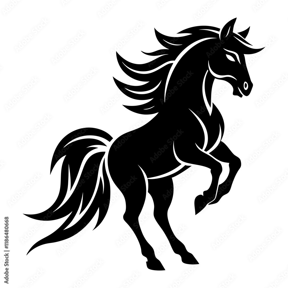 Wild Stallion mascot logo vector silhouette Wild Stallion mascot logo vector silhouette