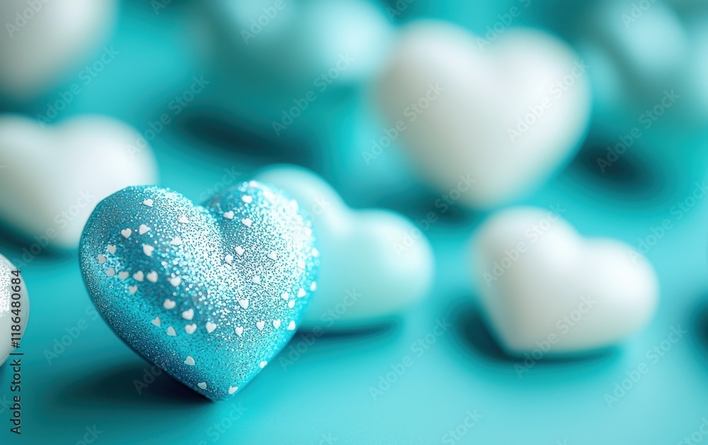 Fototapeta premium Saint Valentines Day turquoise background