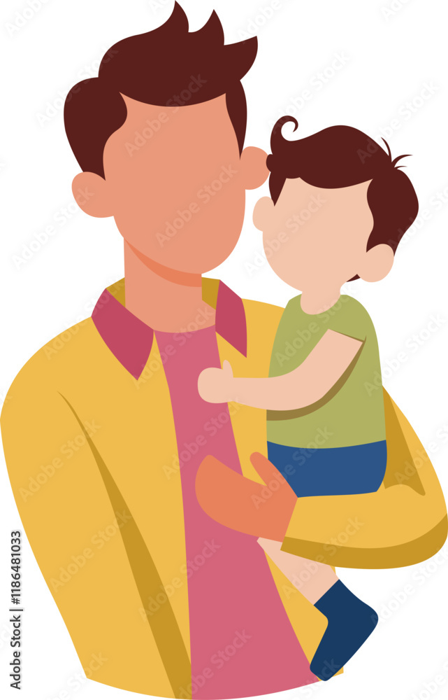 Father And Children Illustration Father And Children Illustration