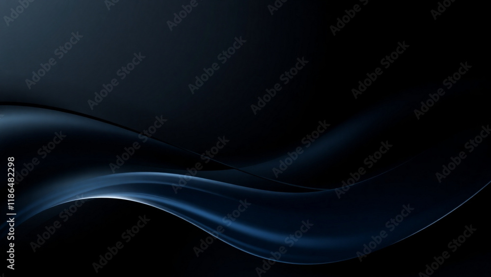 Glossy Textures Abstract Dark Wave Background with black and deep blue tones Glossy Textures Abstract Dark Wave Background with black and deep blue tones