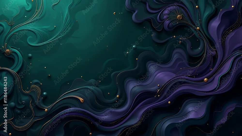 Abstract liquid design with gold accents Abstract liquid design with gold accents