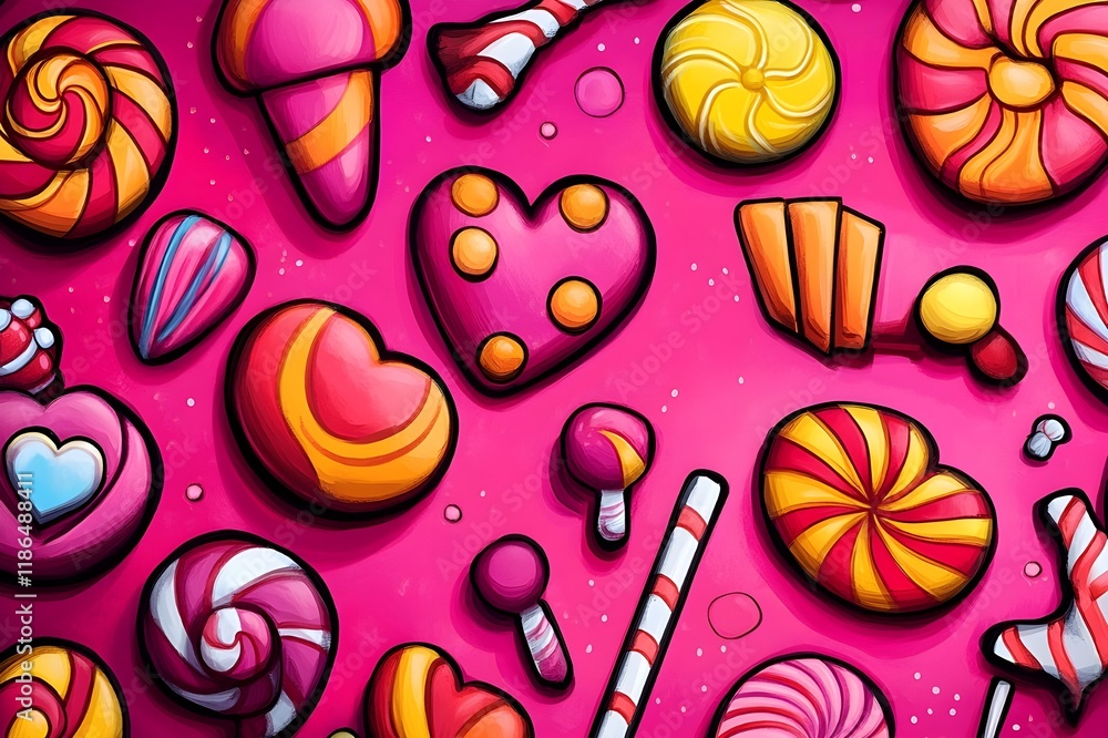 Illustration of Delicious Sweet Candy Illustration of Delicious Sweet Candy