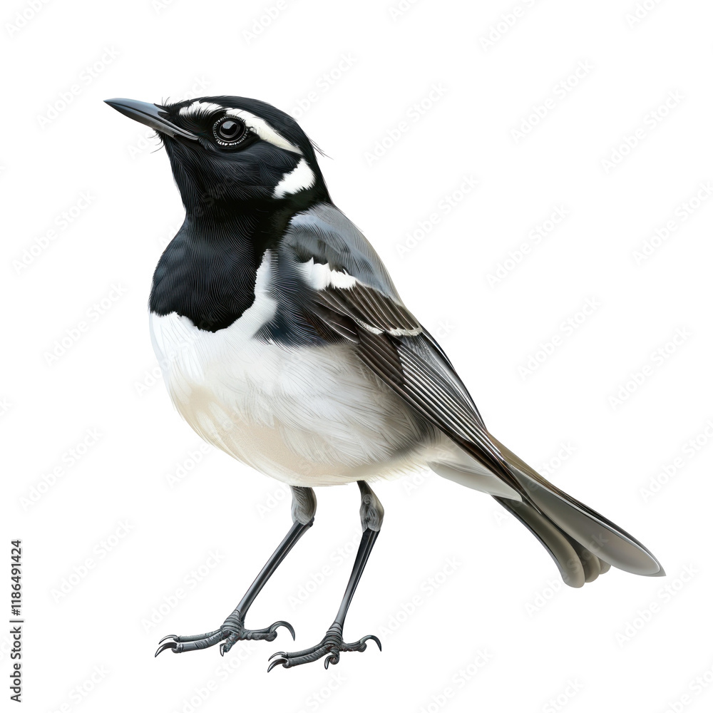 Obraz premium Photorealistic Isolated Wagtail Bird with Clean transparent background for Nature and Wildlife Use