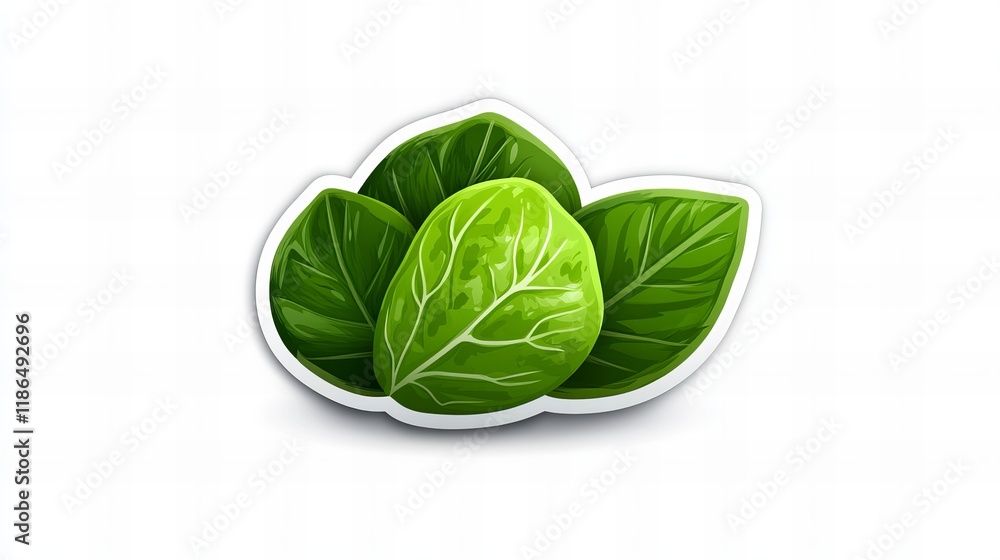 Fototapeta premium Fresh green spinach leaves, vibrant and healthy, perfect for salads or smoothies.