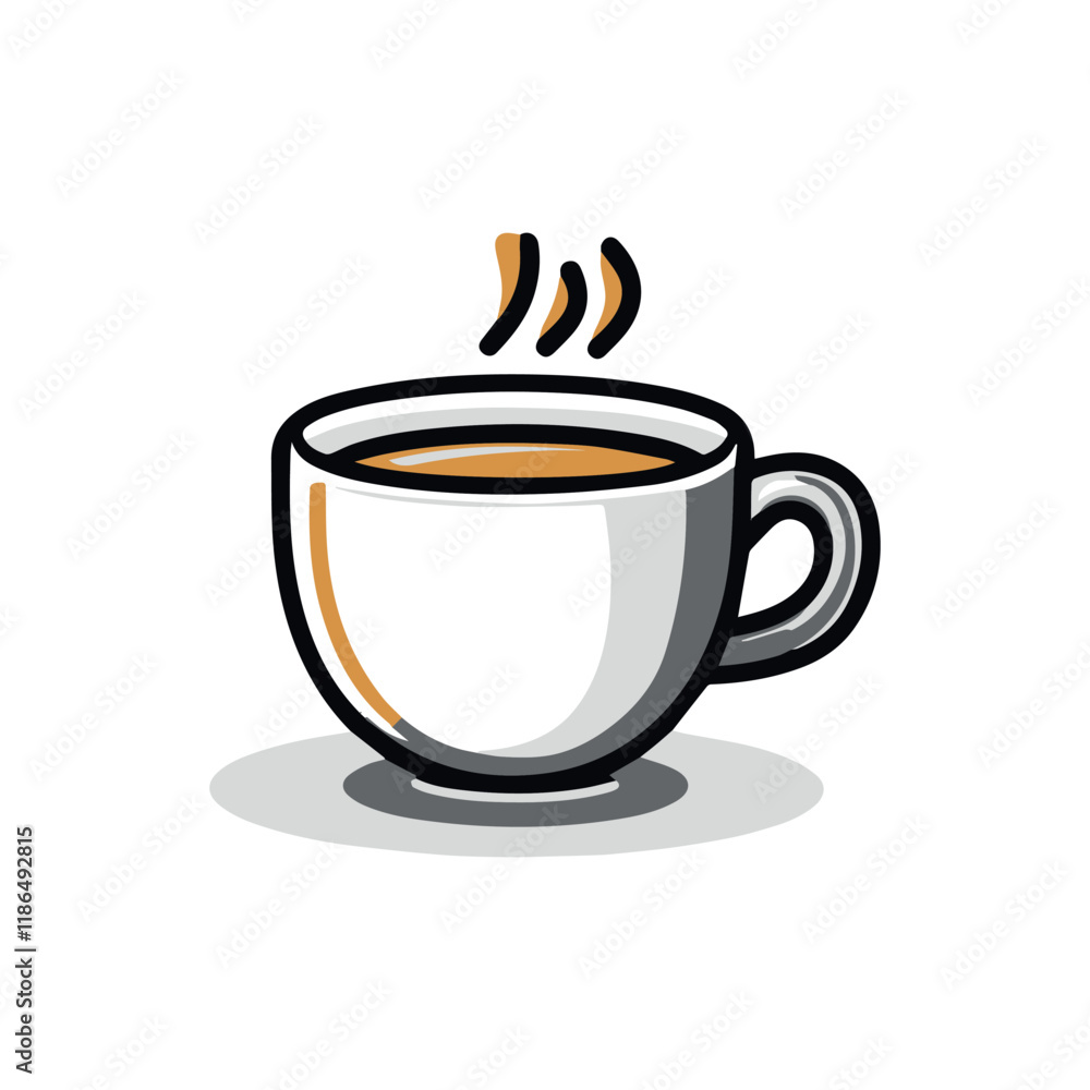 Modern coffee cup icon with steam in bold design Modern coffee cup icon with steam in bold design