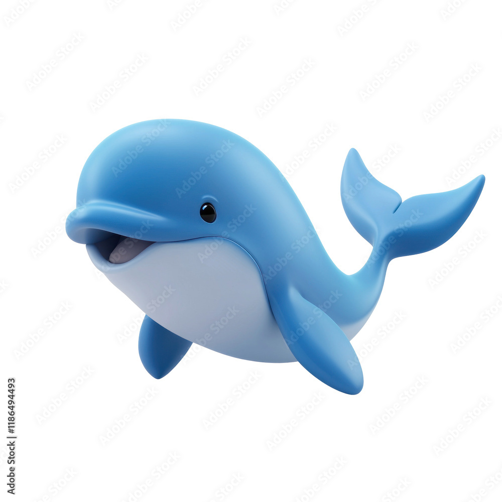 3D Cartoon Icon of a Bowhead Whale in a Fun and Playful Style on a transparent background 3D Cartoon Icon of a Bowhead Whale in a Fun and Playful Style on a transparent background