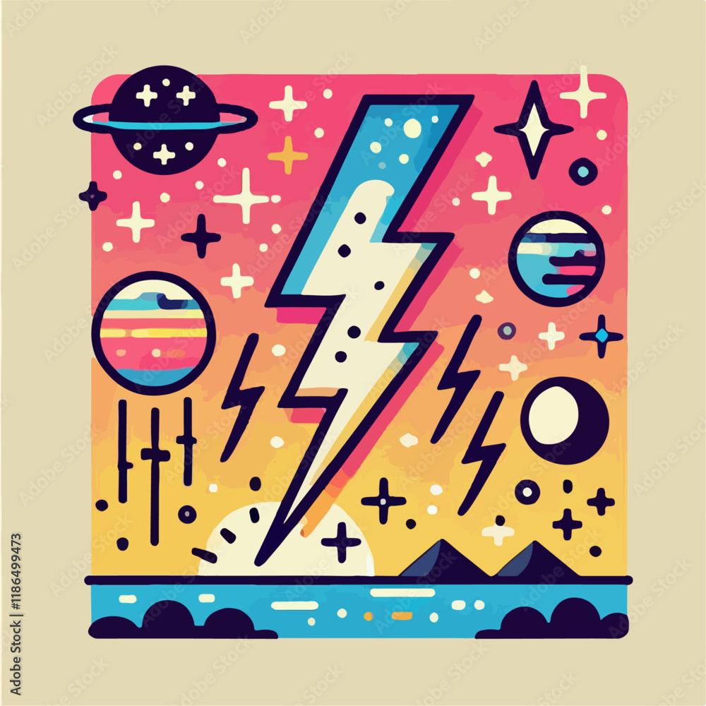 Fototapeta premium icon clouds and lightining