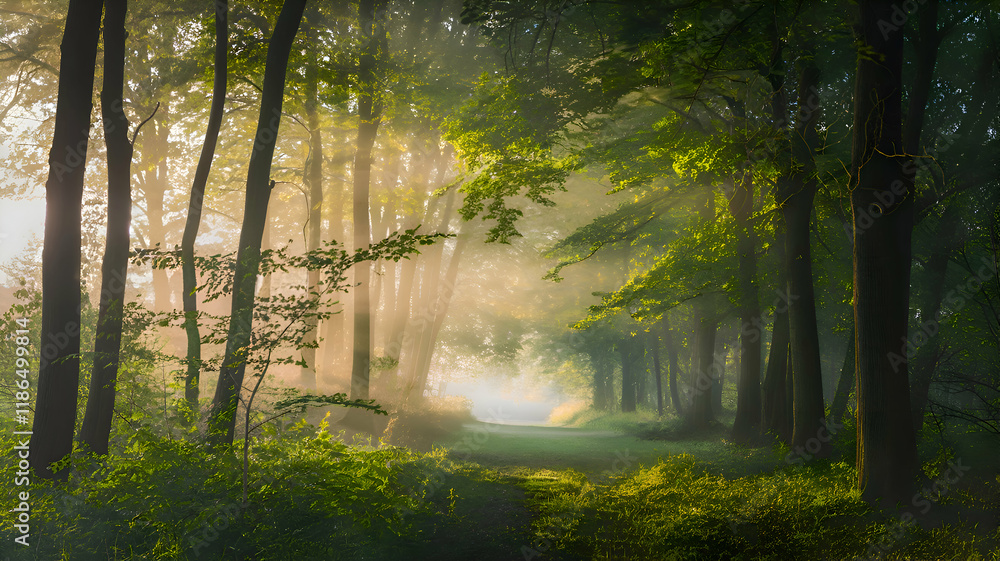 Obraz premium sunrise in the forest