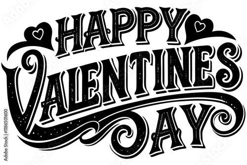 Happy Valentine’s Day Typography Design Vector Art Illustration – Romantic, Elegant, and Festive