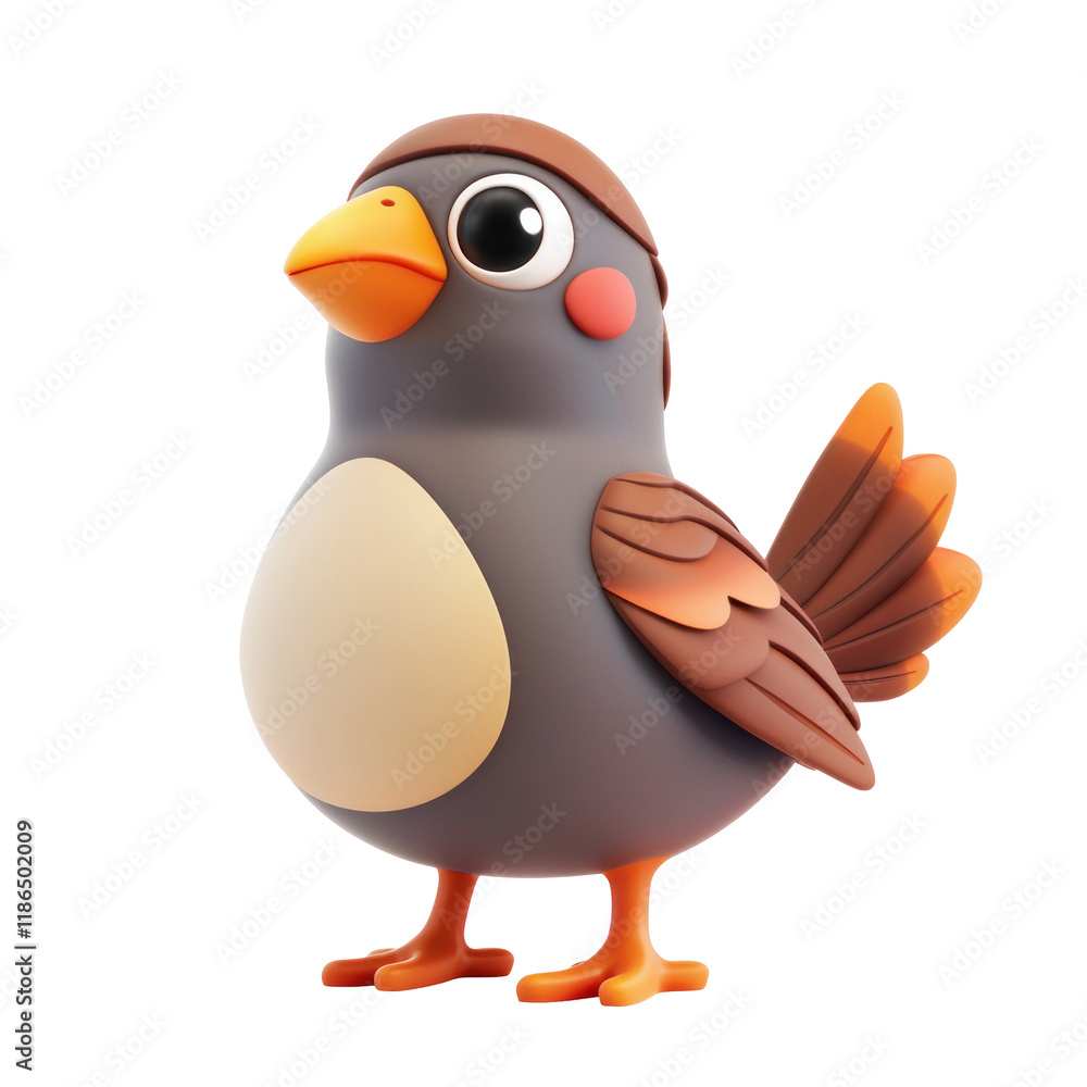 Cute 3D Cartoon Partridge Icon on transparent background for Fun and Playful Illustrations Cute 3D Cartoon Partridge Icon on transparent background for Fun and Playful Illustrations