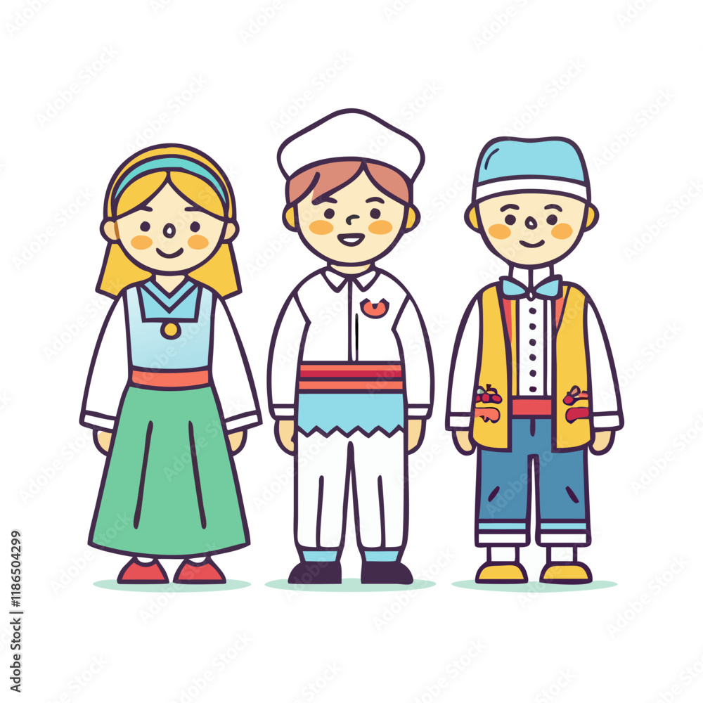 children in traditional dress vector icon, eid al-fitr vector illustration - simple illustration of children in traditional dress perfect for logos, and eid al-fitr-themed designs. children in traditional dress vector icon, eid al-fitr vector illustration - simple illustration of children in traditional dress perfect for logos, and eid al-fitr-themed designs.