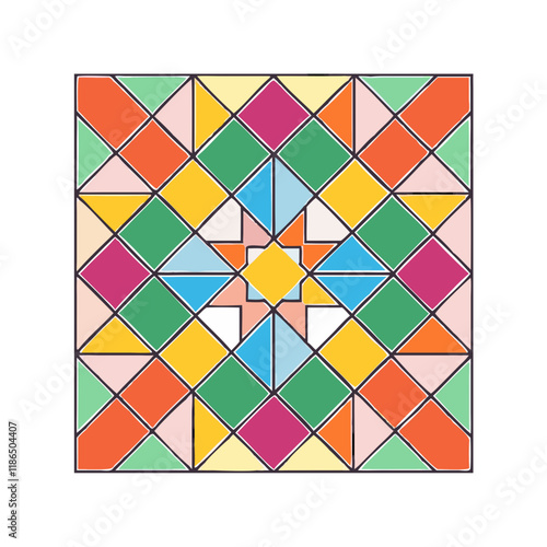 colorful mosaic pattern vector icon, eid al-fitr vector illustration - simple illustration of colorful mosaic pattern perfect for logos, and eid al-fitr-themed designs.