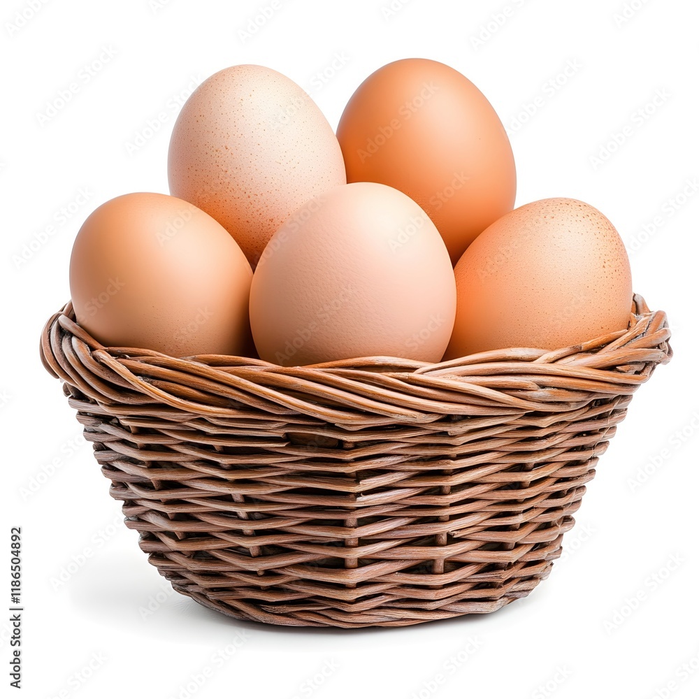 Basket of Fresh Brown Eggs – Natural Eggs in a Woven Basket, Ideal for Farm Fresh Produce, Cooking, Baking, or as an Organic Food Ingredient for Healthy Meals Basket of Fresh Brown Eggs – Natural Eggs in a Woven Basket, Ideal for Farm Fresh Produce, Cooking, Baking, or as an Organic Food Ingredient for Healthy Meals