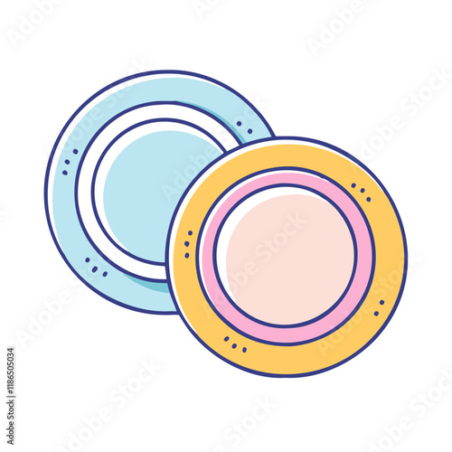 decorative plates vector icon, eid al-fitr vector illustration - simple illustration of decorative plates perfect for logos, and eid al-fitr-themed designs.