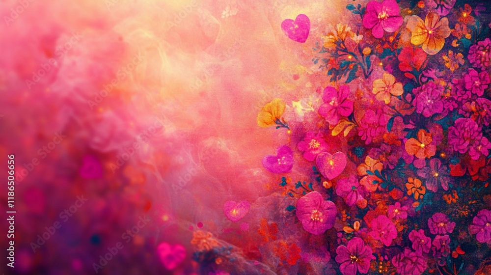 Abstract heart-shaped bokeh lights softly glowing on a muted rose background, creating a dreamy romantic feel, book illustration style Abstract heart-shaped bokeh lights softly glowing on a muted rose background, creating a dreamy romantic feel, book illustration style