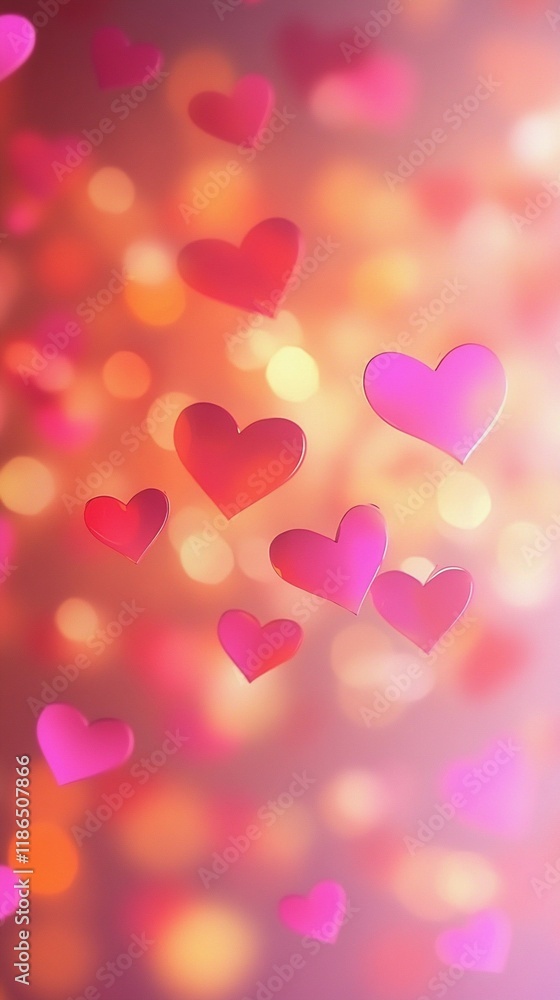 Warm glowing heart-shaped lights gently blending into a soft lavender background, perfect for romantic designs, book illustration style Warm glowing heart-shaped lights gently blending into a soft lavender background, perfect for romantic designs, book illustration style