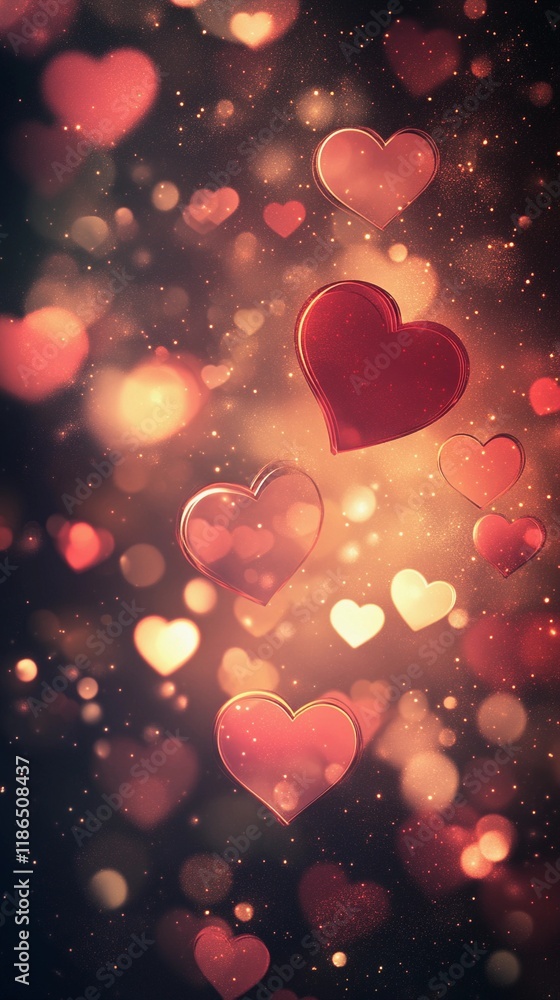 Warm glowing heart-shaped lights gently blending into a soft lavender background, perfect for romantic designs, book illustration style Warm glowing heart-shaped lights gently blending into a soft lavender background, perfect for romantic designs, book illustration style