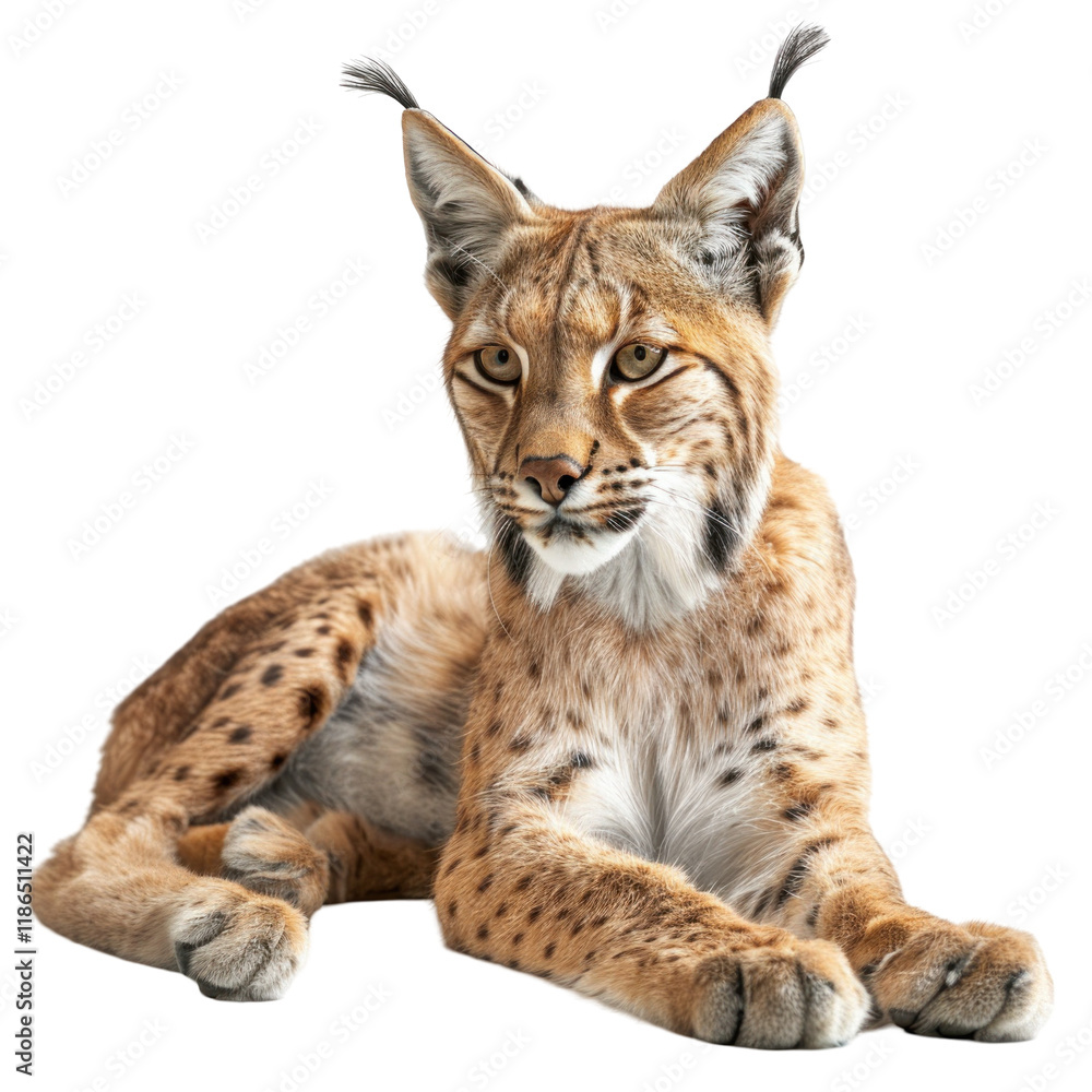 Obraz premium Realistic Caracal Portrait Isolated on Clean transparent background Perfect for Wildlife and Nature Photography Projects