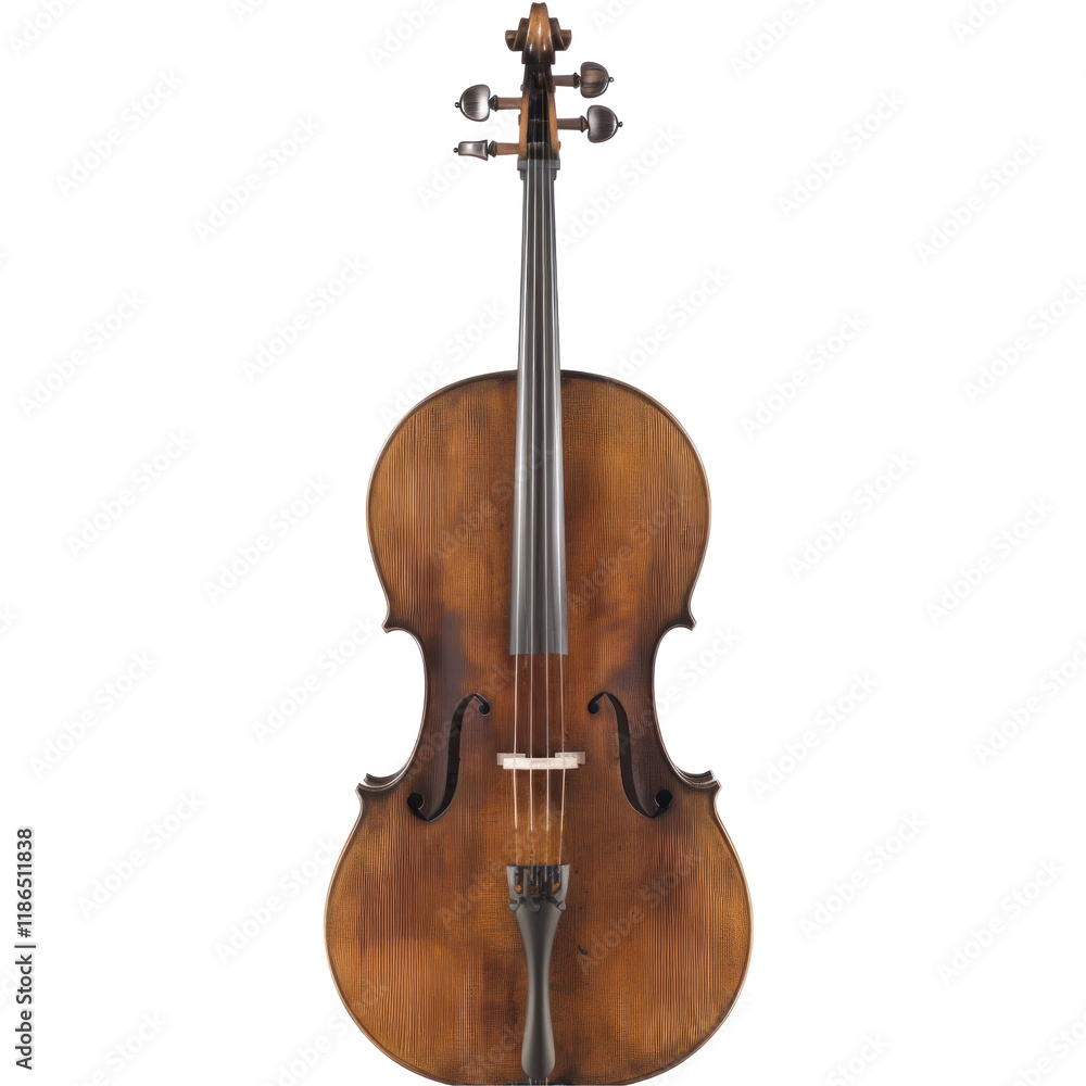 Obraz premium High-Resolution Image of a Cello Isolated on a Clean transparent background for Art and Music Projects
