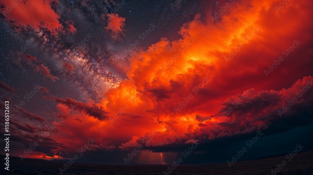 Milky Way and night sky photographed with a wide angle lens stormy skies, high tension, commercial quality, professional lighting. Milky Way and night sky photographed with a wide angle lens stormy skies, high tension, commercial quality, professional lighting.