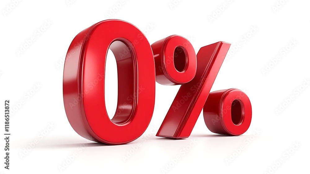 Visual Representation of Zero Percent - 3D Render of 0 - Graphic Support for Business, Sales, Finance and Marketing Purposes Visual Representation of Zero Percent - 3D Render of 0 - Graphic Support for Business, Sales, Finance and Marketing Purposes