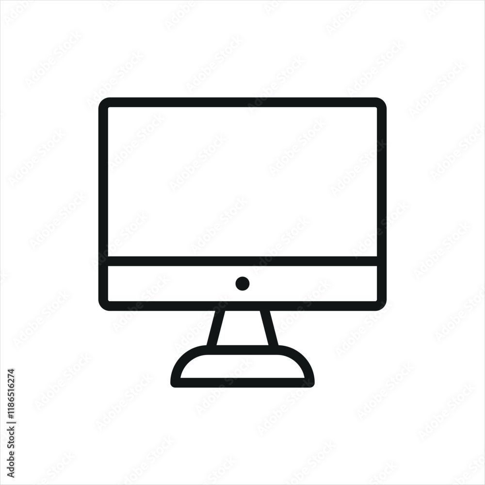 Computer icon featuring a clean and modern style, ideal for adding a professional touch to IT, communication, or education-themed projects Computer icon featuring a clean and modern style, ideal for adding a professional touch to IT, communication, or education-themed projects