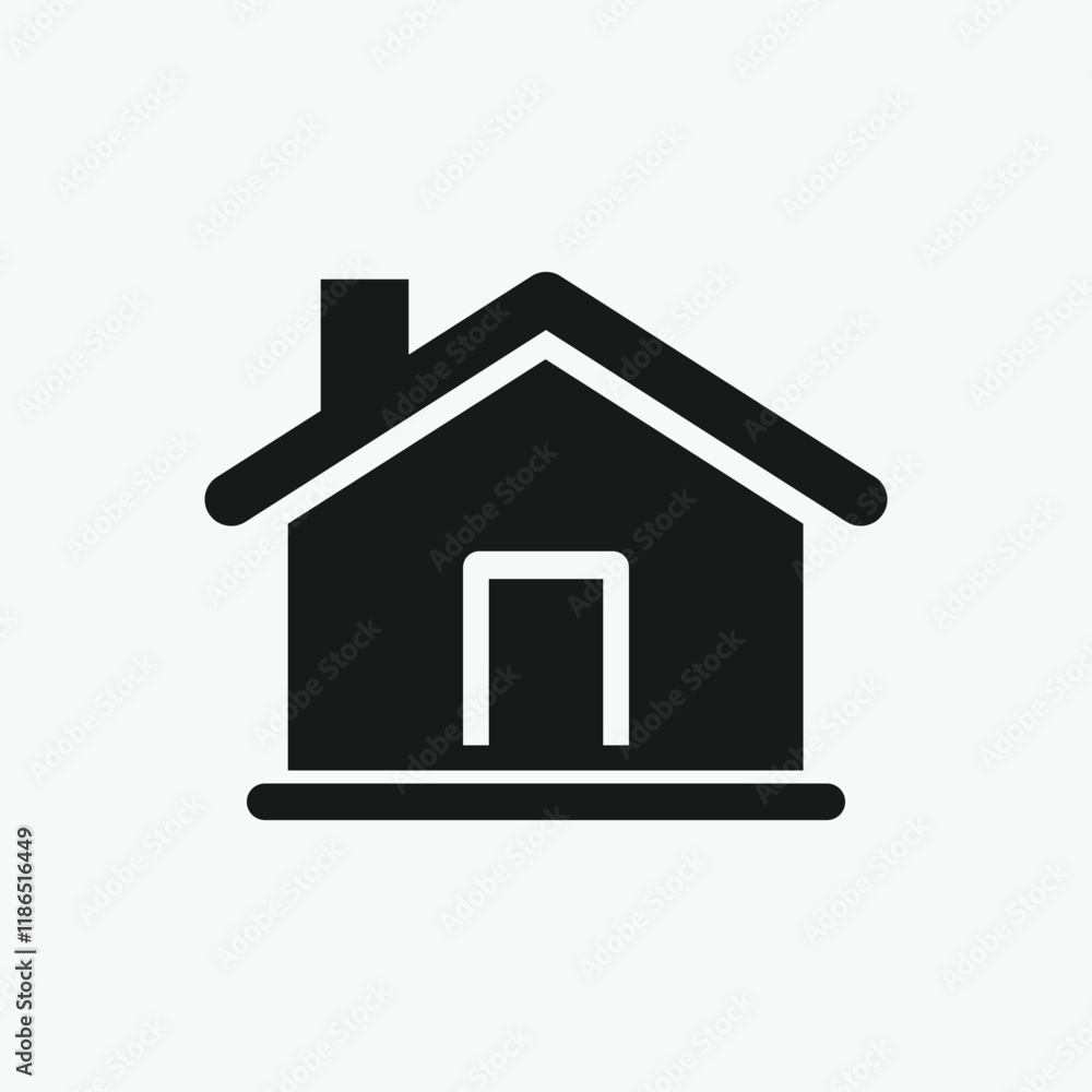 Home black icon. Isolated home button on white background. House, real estate, apps & website menu concept. Home black icon. Isolated home button on white background. House, real estate, apps & website menu concept.