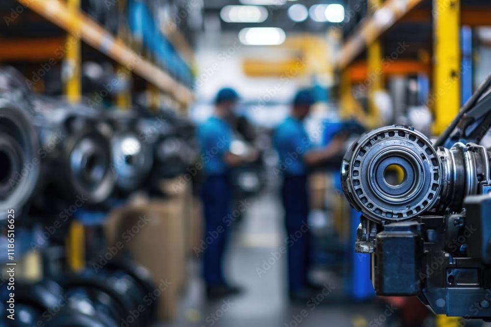 A person stands among various machines and equipment in a industrial setting A person stands among various machines and equipment in a industrial setting