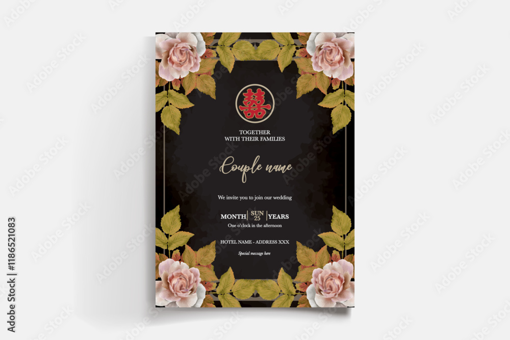 Obraz premium floral bridal shower invitation templates