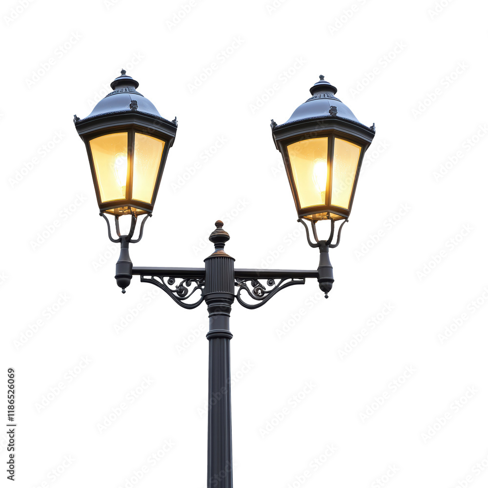 Street lamp isolated on transparent background, PNG Street lamp isolated on transparent background, PNG