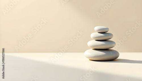 zen, stones, stacked, smooth, stone, surface, natural, sunlight, soft, illuminated, beige, background, plain, balance, harmony, calm, minimalist, serene, tranquil, meditative, peaceful, nature