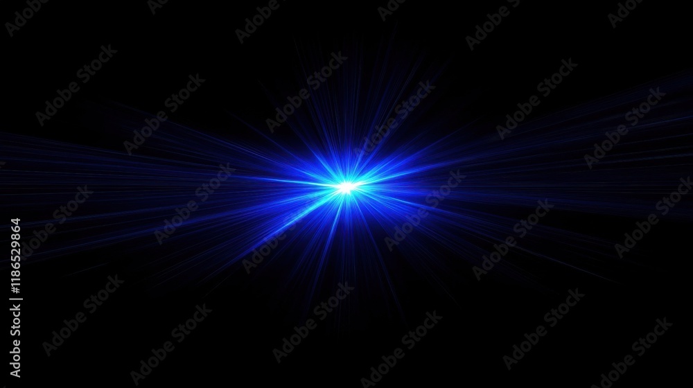 Fototapeta premium Abstract Cosmic Light Burst in Blue Space Background