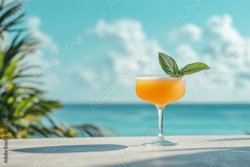 Tropical Beach Cocktail Summer Drink Ocean View Relaxation