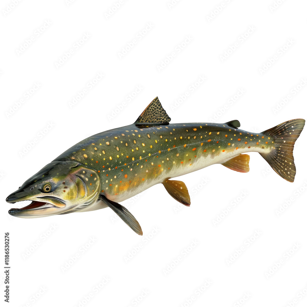 Fototapeta premium Realistic Isolated Pike Fish on Clean transparent background for High-Quality.