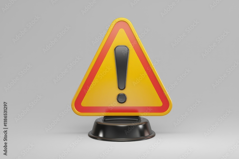 Yellow triangular warning sign with exclamation mark, indicating caution or alert. Yellow triangular warning sign with exclamation mark, indicating caution or alert.