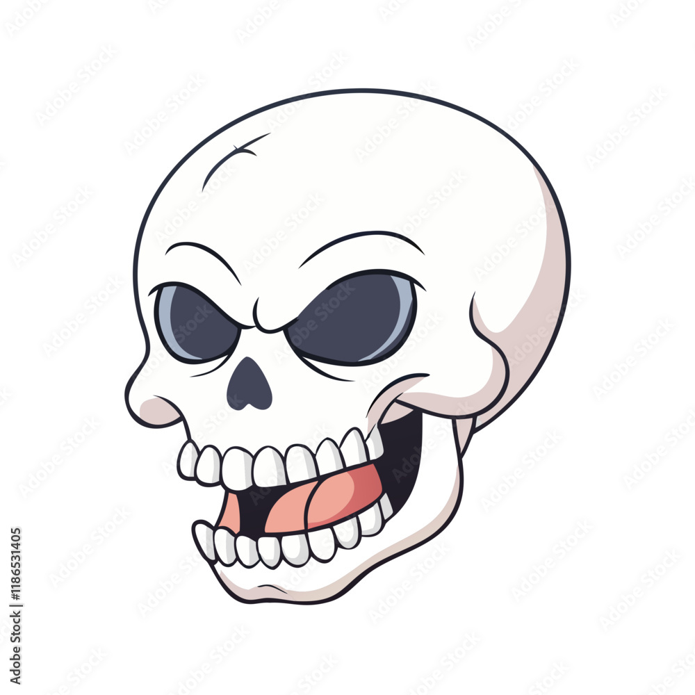 Fototapeta premium laughing skull vector icon, fools’ day vector illustration - simple illustration of laughing skull perfect for logos, and fools’ day-themed designs.