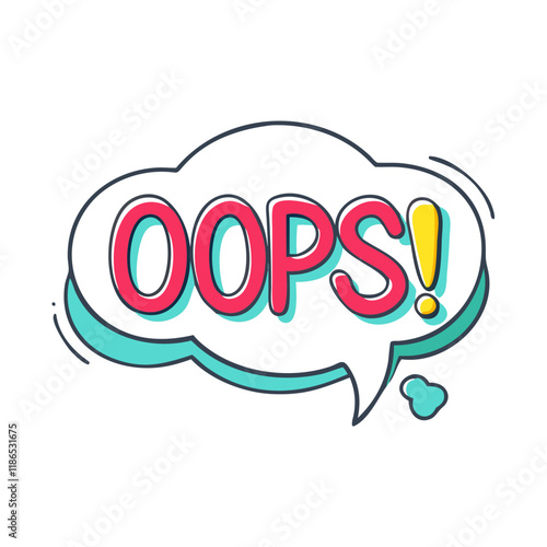  oops text vector icon, fools’ day vector illustration - simple illustration of oops text perfect for logos, and fools’ day-themed designs.