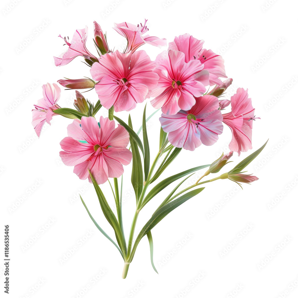 Fototapeta premium Vibrant Sweet William Flowers Isolated on Clean transparent background for Nature and Floral Themed Projects