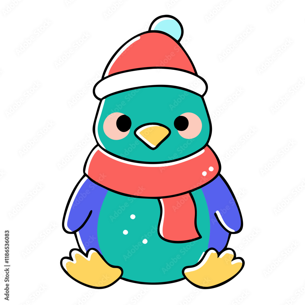 Adorable Penguin Illustration - High-Quality Vector for Holiday Designs Adorable Penguin Illustration - High-Quality Vector for Holiday Designs