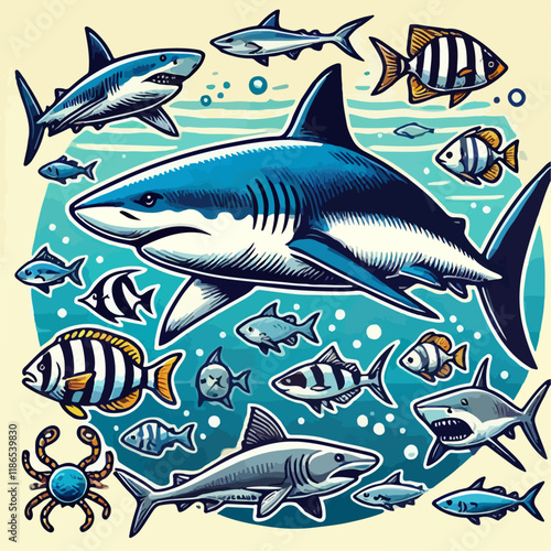 sharks in the sea