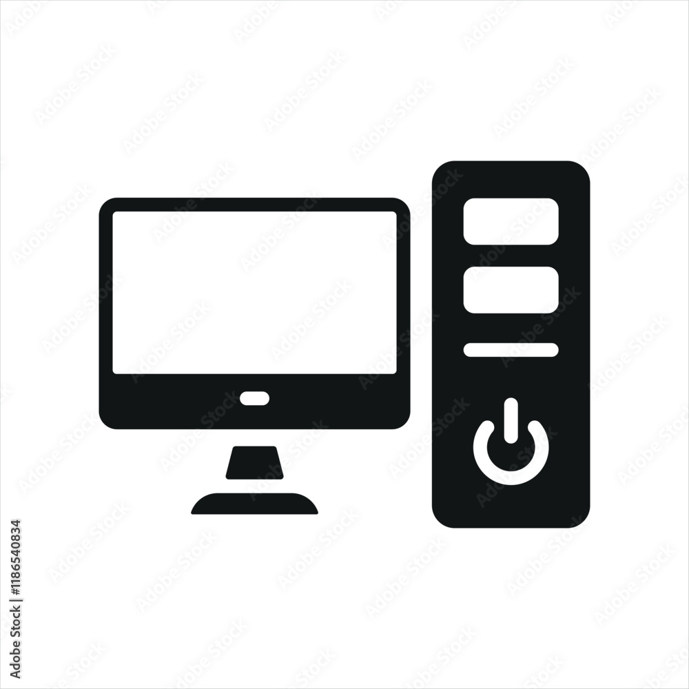 Computer icon featuring a clean and modern style, ideal for adding a professional touch to IT, communication, or education-themed projects Computer icon featuring a clean and modern style, ideal for adding a professional touch to IT, communication, or education-themed projects