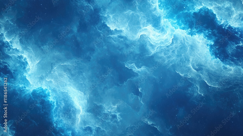 Obraz premium Dynamic azure cloud formation creating a dreamy and ethereal atmosphere in a soft swirling sky background design