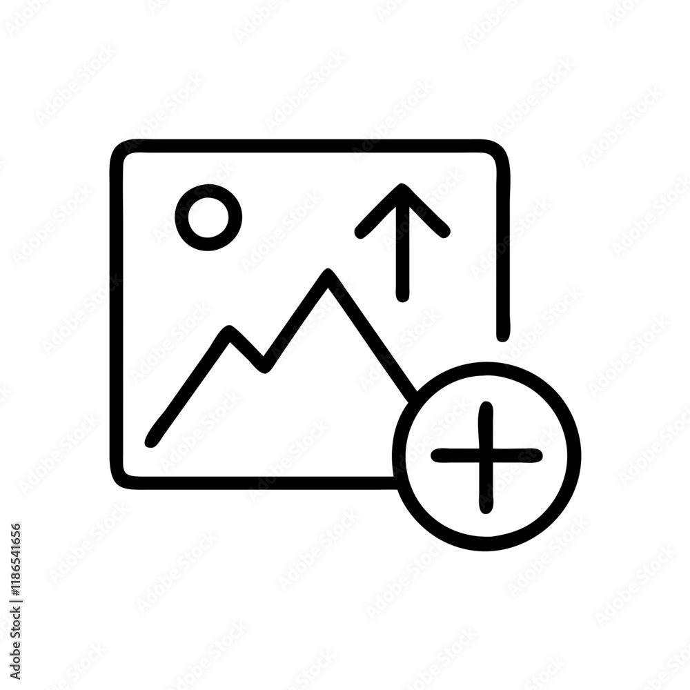Upload Image Icon - High-Quality Vector for Web and App Development Upload Image Icon - High-Quality Vector for Web and App Development