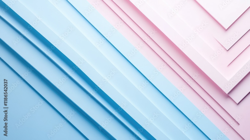 Obraz premium Soft Blue and Pink Pastel Minimalist Gradient Paper Layers for Elegant Background Design